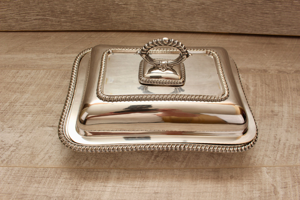 Antique Richard Richardson Sheffield Silver Plate Entree Dish Lidded Serving Tray