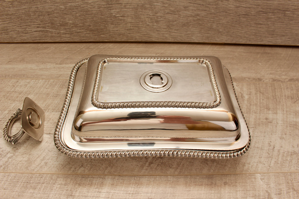 Antique Richard Richardson Sheffield Silver Plate Entree Dish Lidded Serving Tray