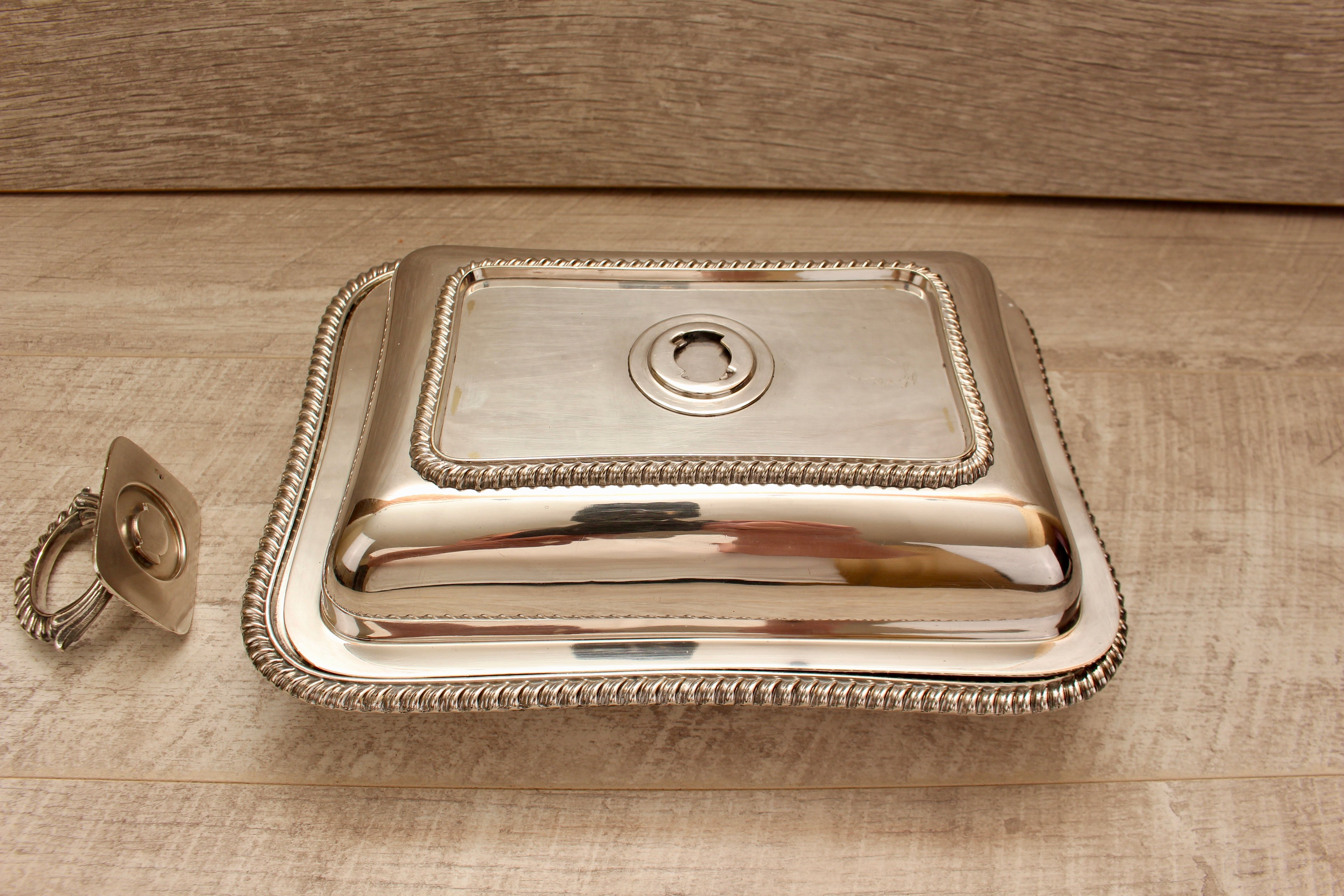 Antique Richard Richardson Sheffield Silver Plate Entree Dish Lidded Serving Tray