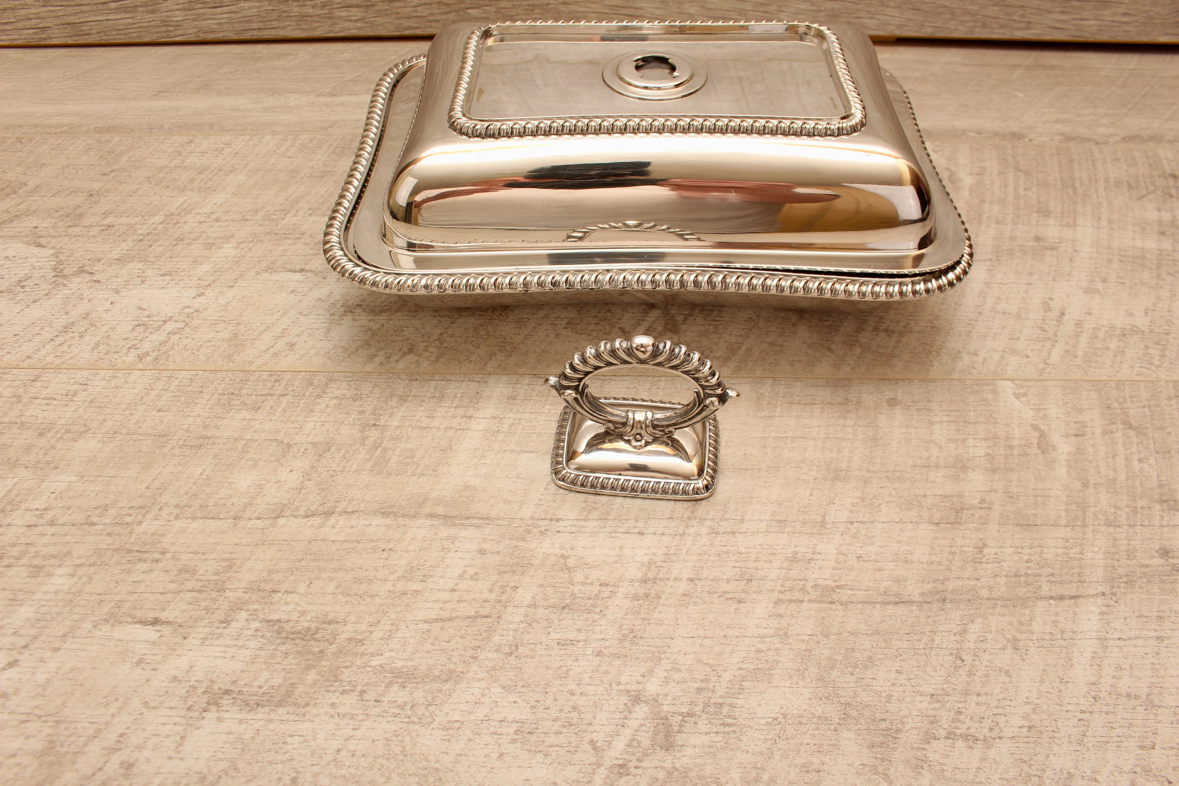 Antique Richard Richardson Sheffield Silver Plate Entree Dish Lidded Serving Tray