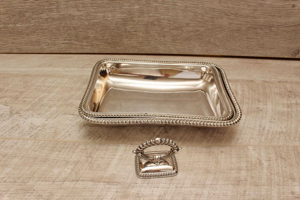 Antique Richard Richardson Sheffield Silver Plate Entree Dish Lidded Serving Tray