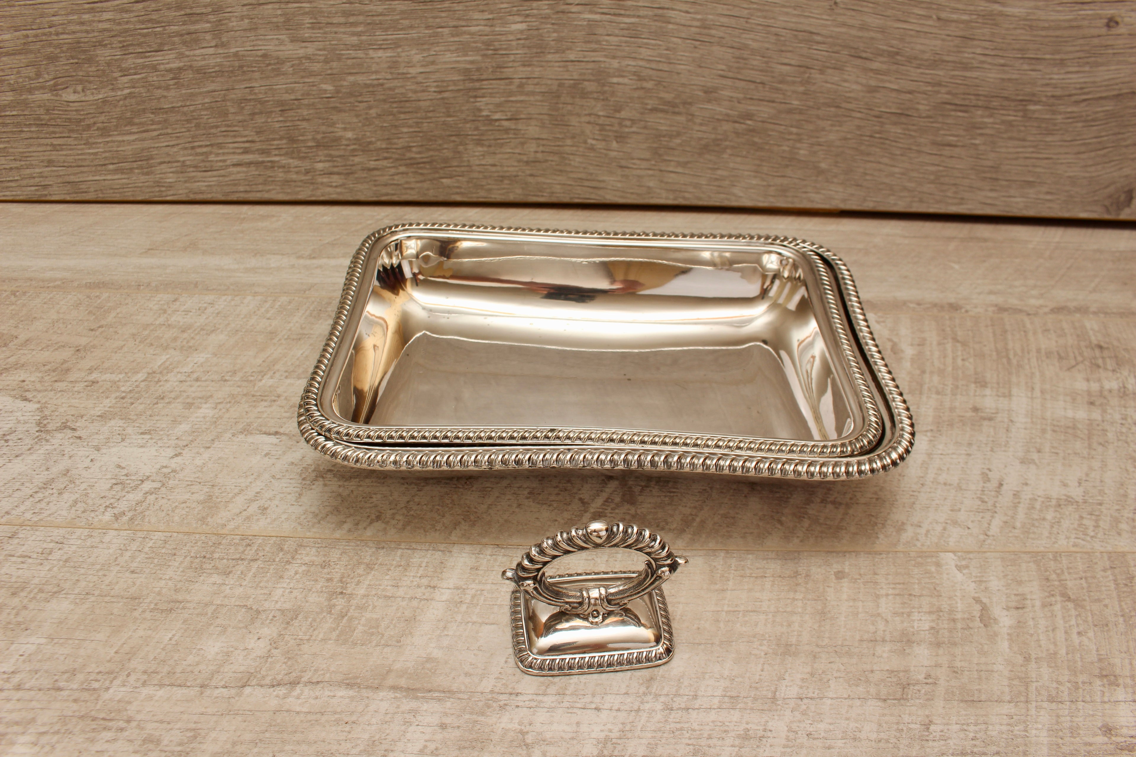 Antique Richard Richardson Sheffield Silver Plate Entree Dish Lidded Serving Tray