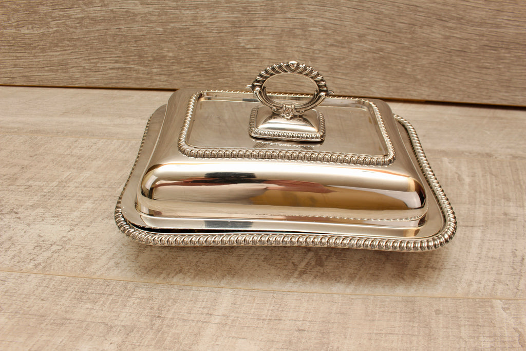 Antique Richard Richardson Sheffield Silver Plate Entree Dish Lidded Serving Tray