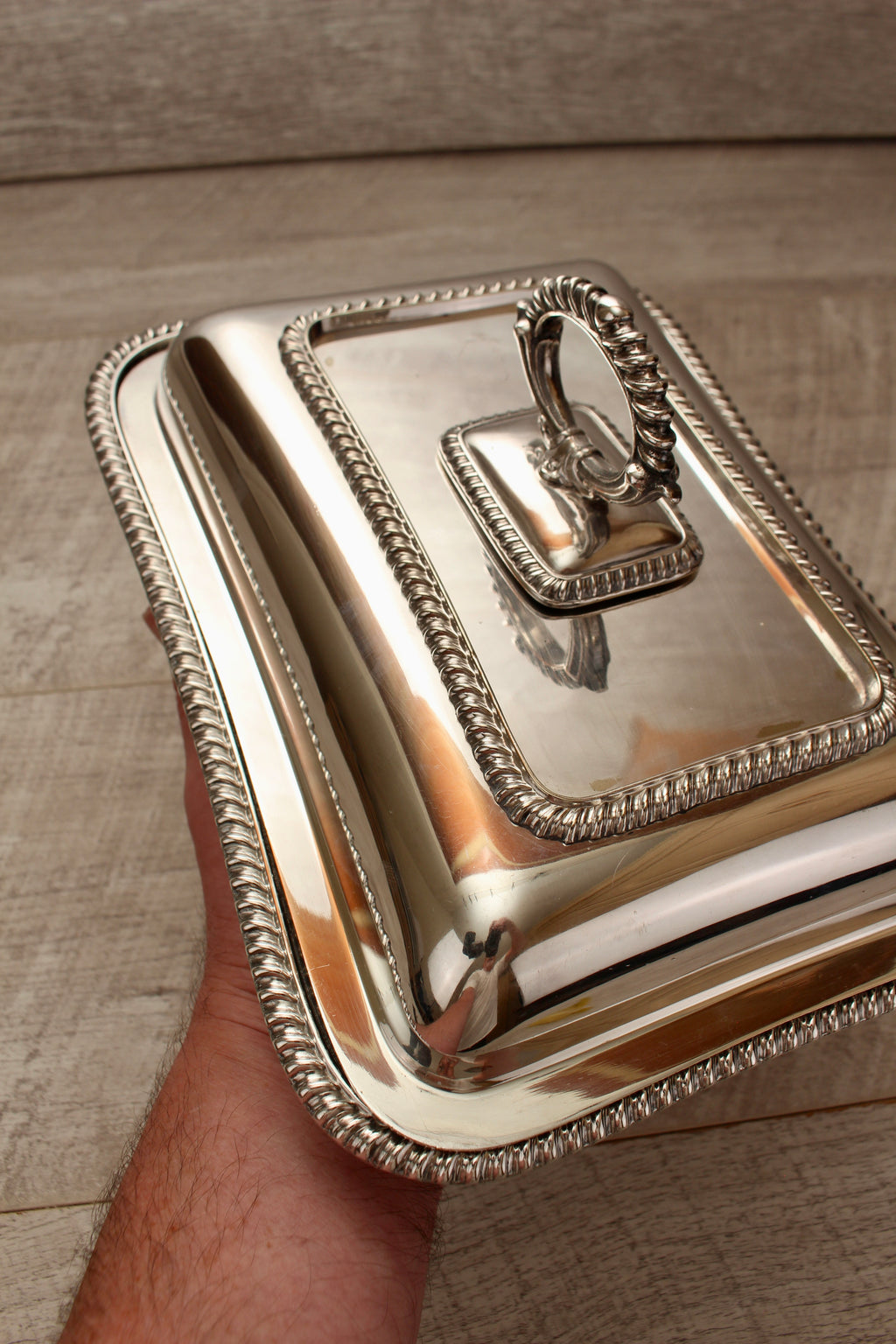 Antique Richard Richardson Sheffield Silver Plate Entree Dish Lidded Serving Tray