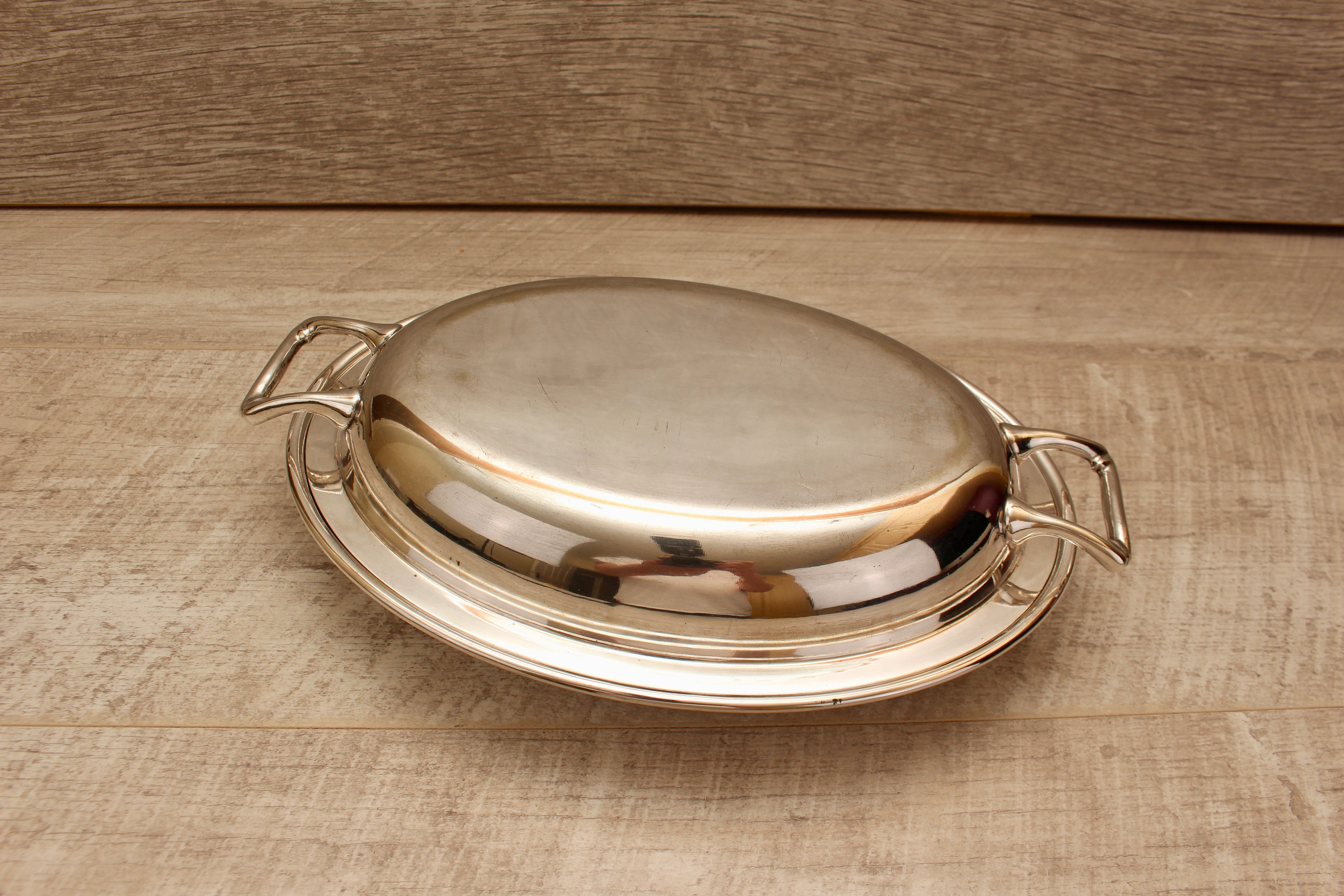 Vintage Charles William Fletcher & Son Sheffield Oval Silver Plate Entree Dish
