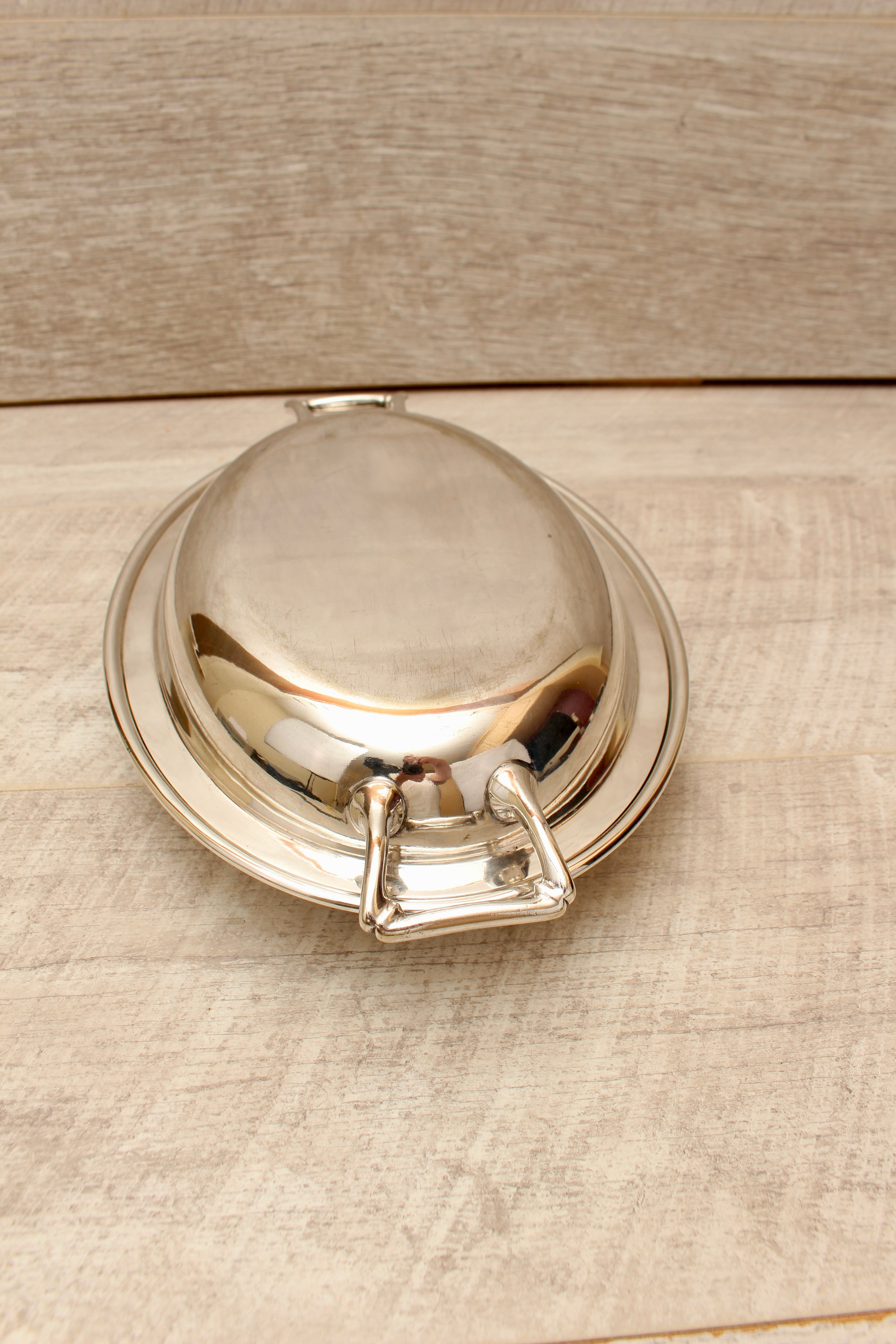 Vintage Charles William Fletcher & Son Sheffield Oval Silver Plate Entree Dish