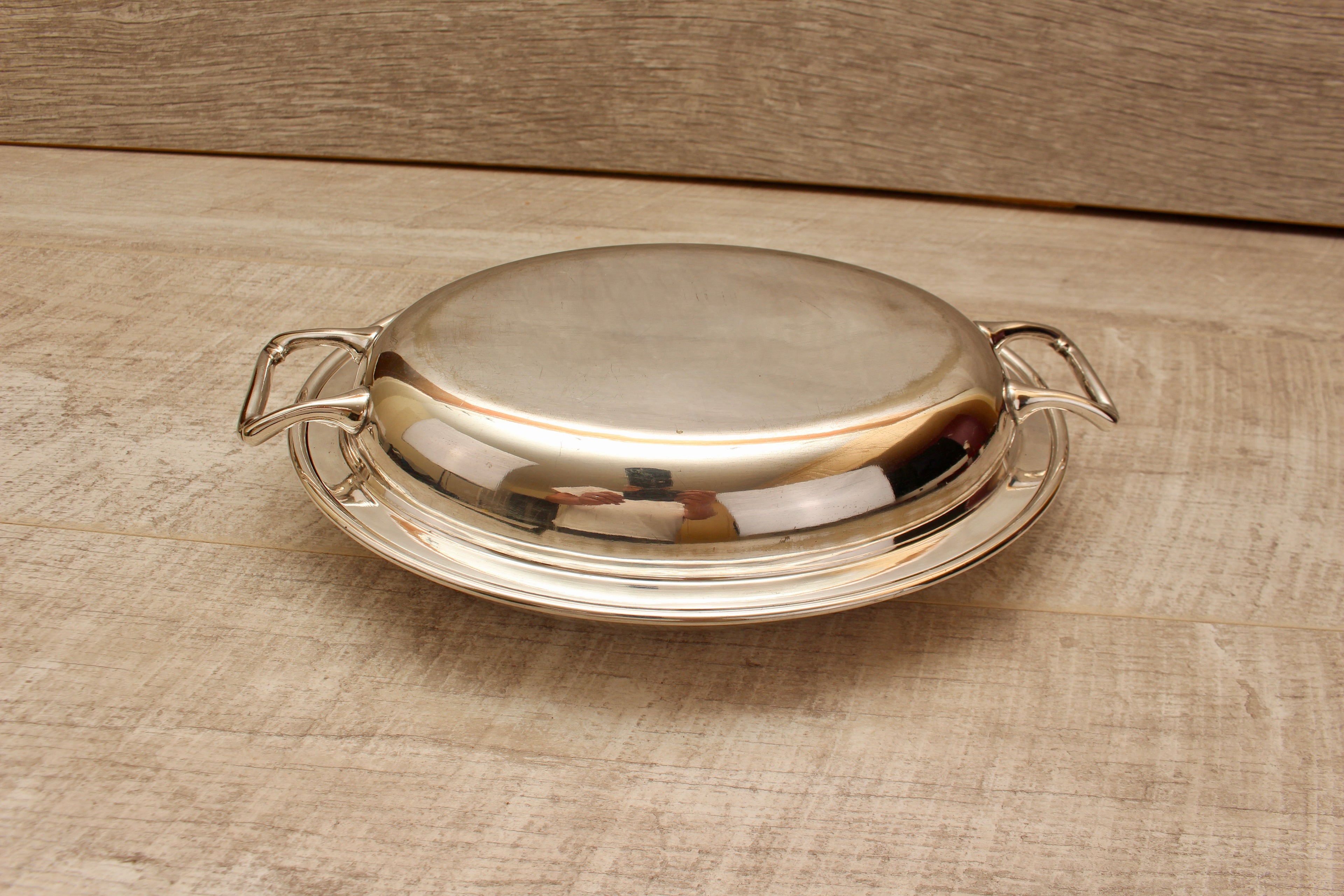 Vintage Charles William Fletcher & Son Sheffield Oval Silver Plate Entree Dish