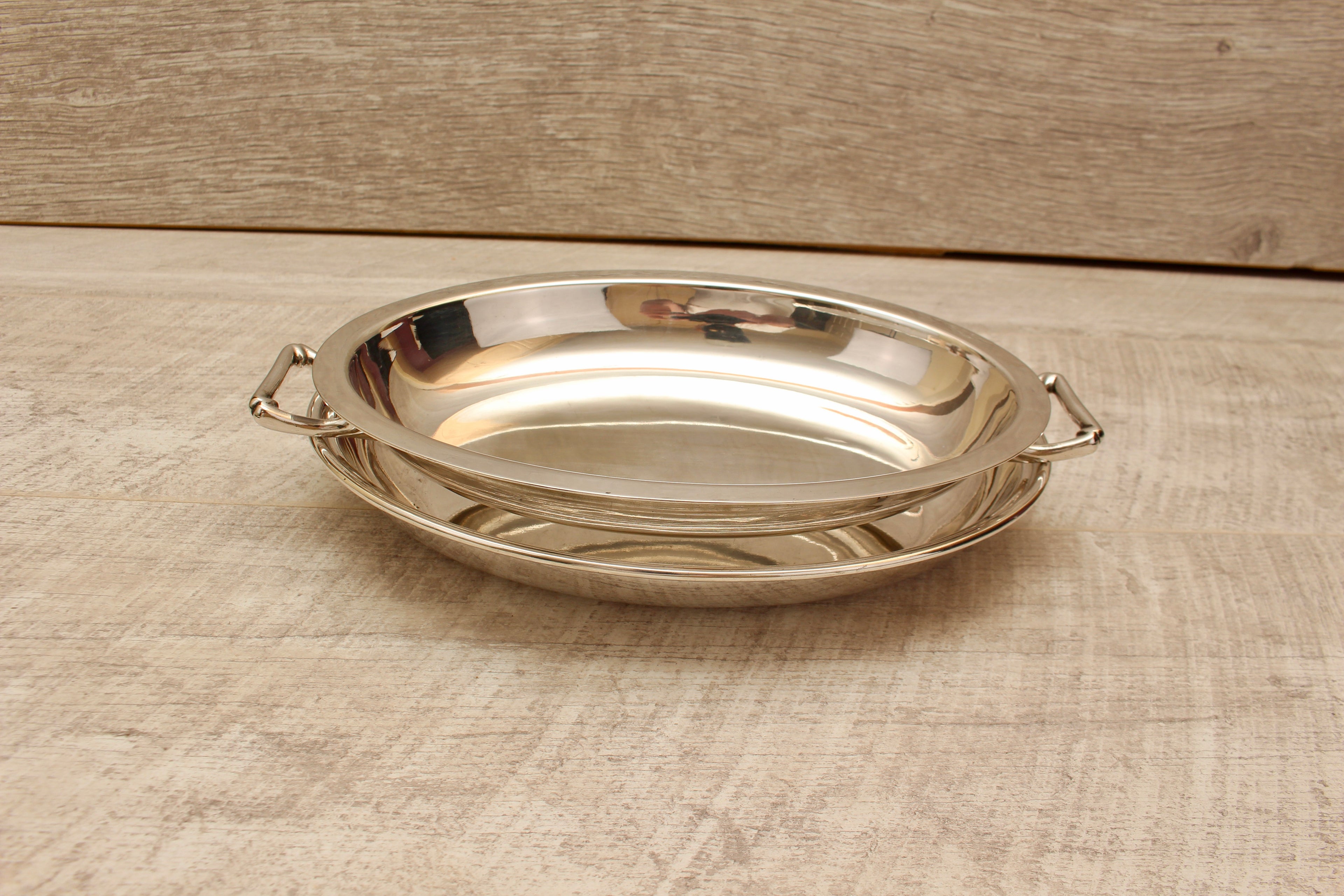 Vintage Charles William Fletcher & Son Sheffield Oval Silver Plate Entree Dish