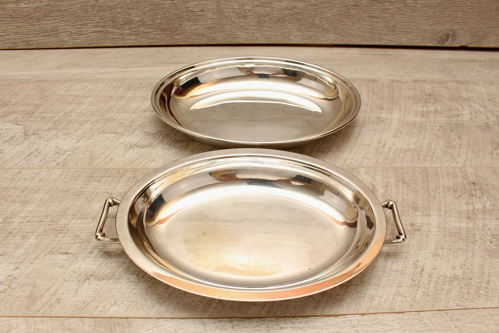 Vintage Charles William Fletcher & Son Sheffield Oval Silver Plate Entree Dish