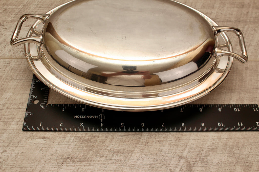 Vintage Charles William Fletcher & Son Sheffield Oval Silver Plate Entree Dish