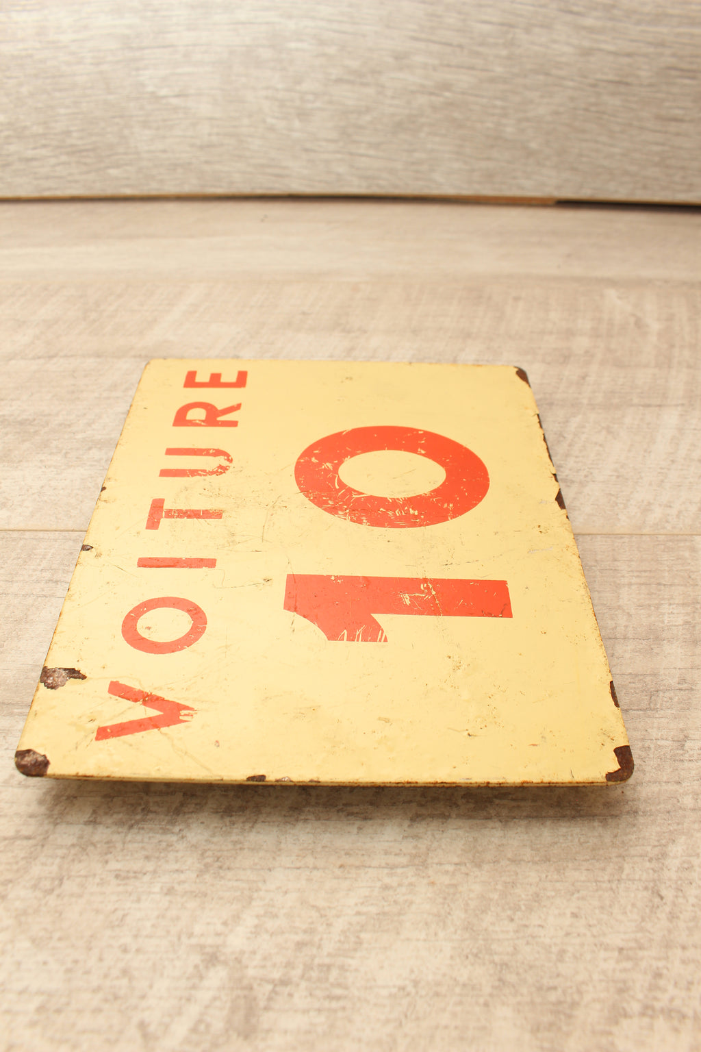 Vintage French SNCF Railway Carriage Sign Voiture 10 Lille Detling Salvage