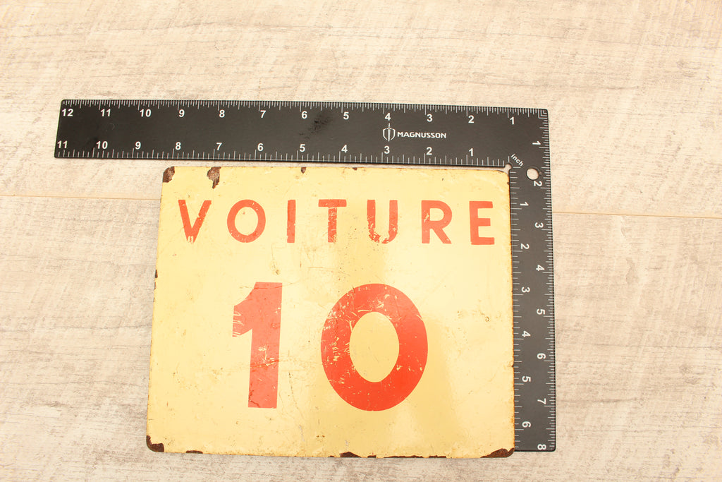 Vintage French SNCF Railway Carriage Sign Voiture 10 Lille Detling Salvage