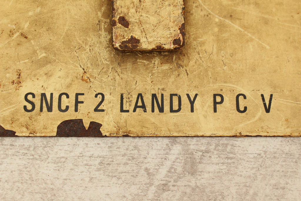 Vintage French SNCF Railway Carriage Sign Voiture 1 Landy PCV Detling Salvage