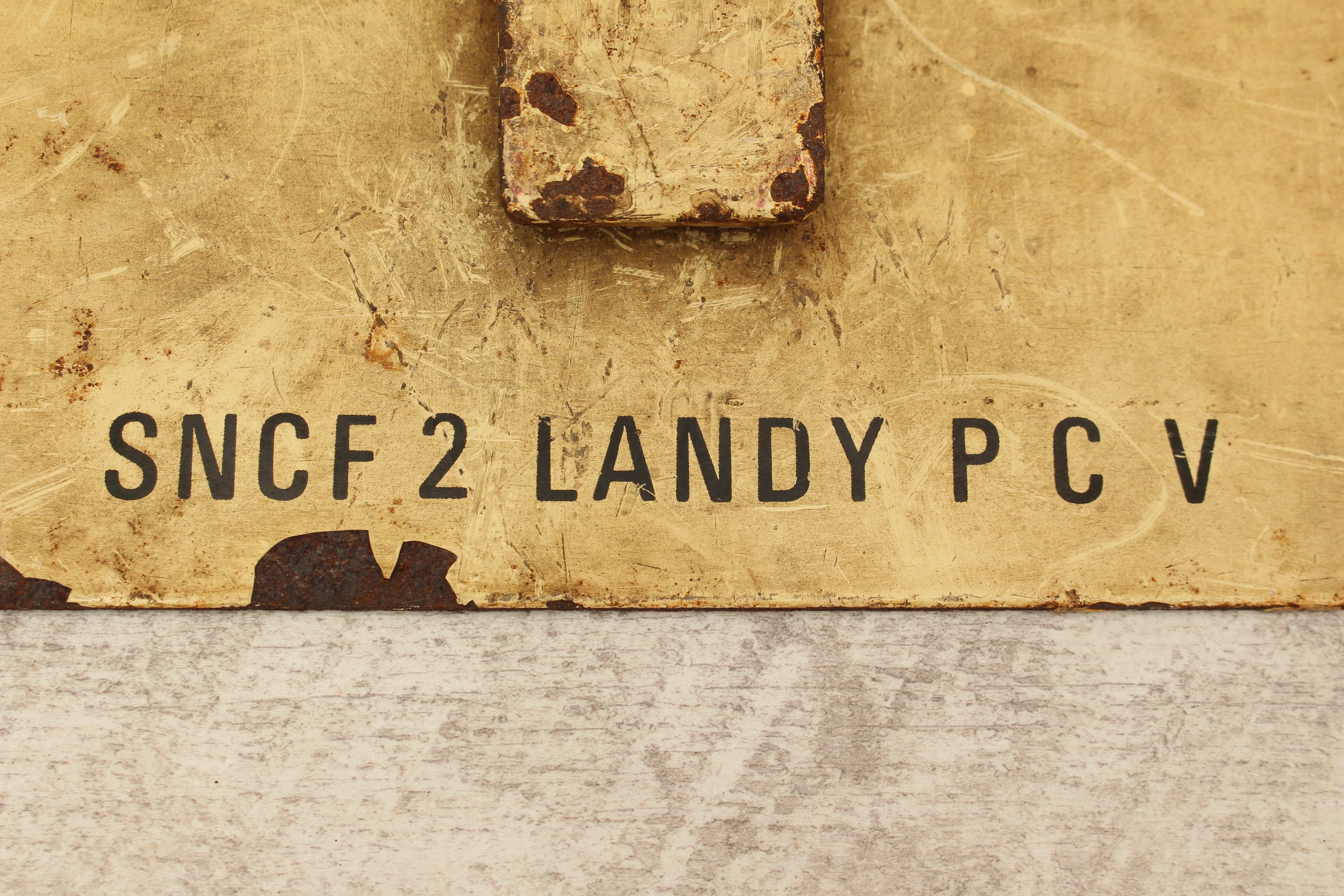 Vintage French SNCF Railway Carriage Sign Voiture 1 Landy PCV Detling Salvage