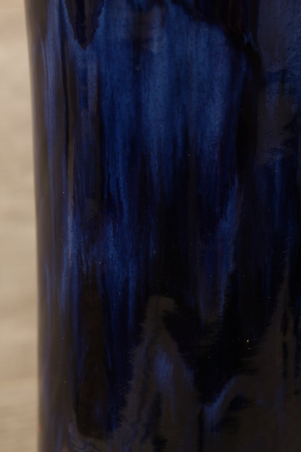 Vintage Scheurich Cobalt Blue Drip Glaze Floor Vase - Mid-Century Modern Ceramic (Form 205-32)