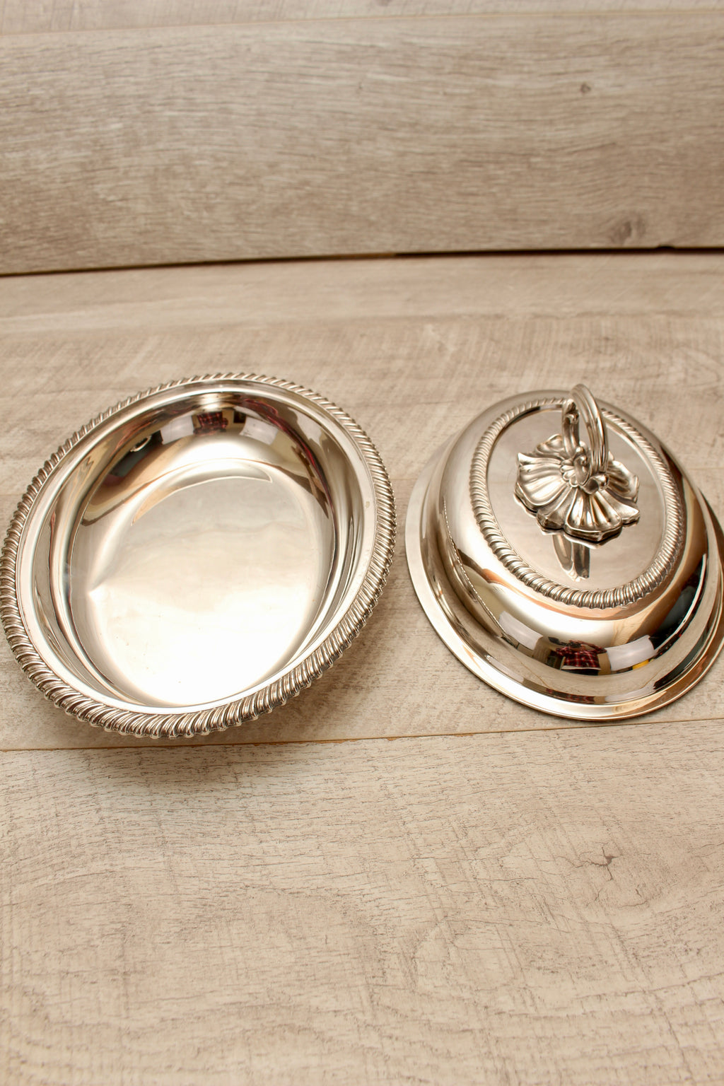 Antique Kerr & Phillips Glasgow Silver Plated Oval Entree Dish - Gadroon Border (c.1890)