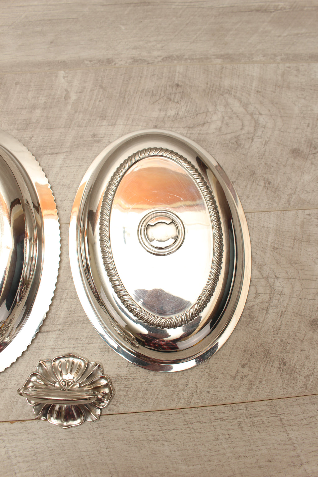 Antique Kerr & Phillips Glasgow Silver Plated Oval Entree Dish - Gadroon Border (c.1890)