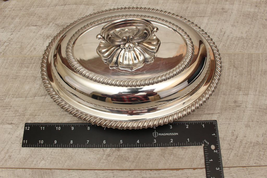Antique Kerr & Phillips Glasgow Silver Plated Oval Entree Dish - Gadroon Border (c.1890)