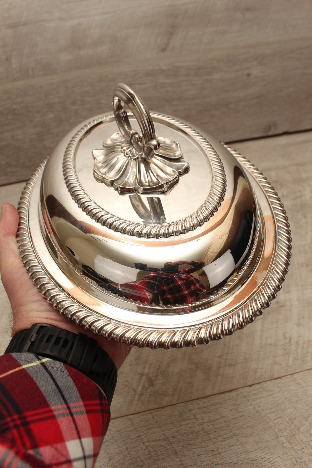 Antique Kerr & Phillips Glasgow Silver Plated Oval Entree Dish - Gadroon Border (c.1890)