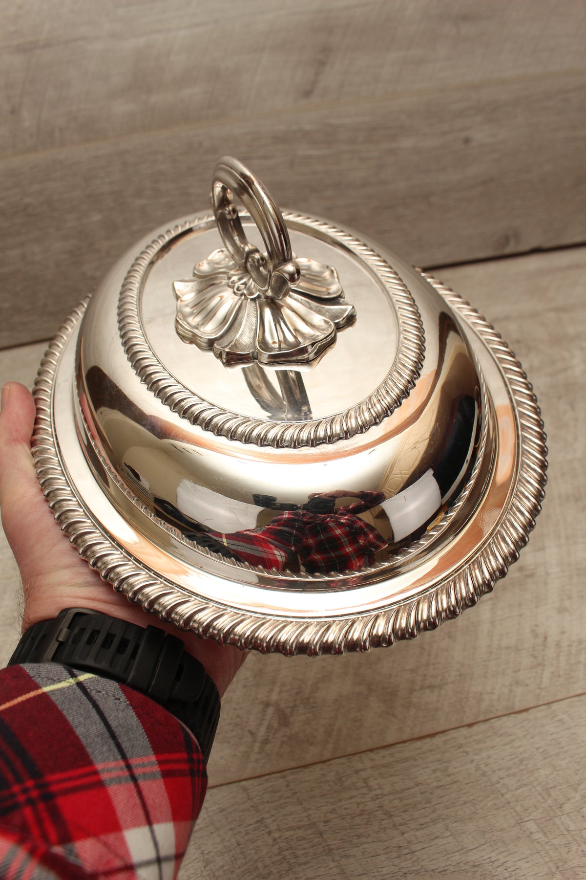 Antique Kerr & Phillips Glasgow Silver Plated Oval Entree Dish - Gadroon Border (c.1890)