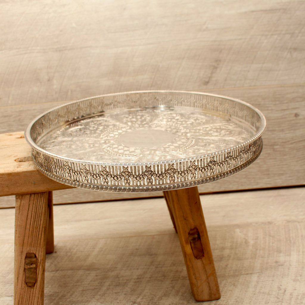 Vintage Viners of Sheffield Silver on Copper Gallery Tray - Chased Old Sheffield Plate Reproduction