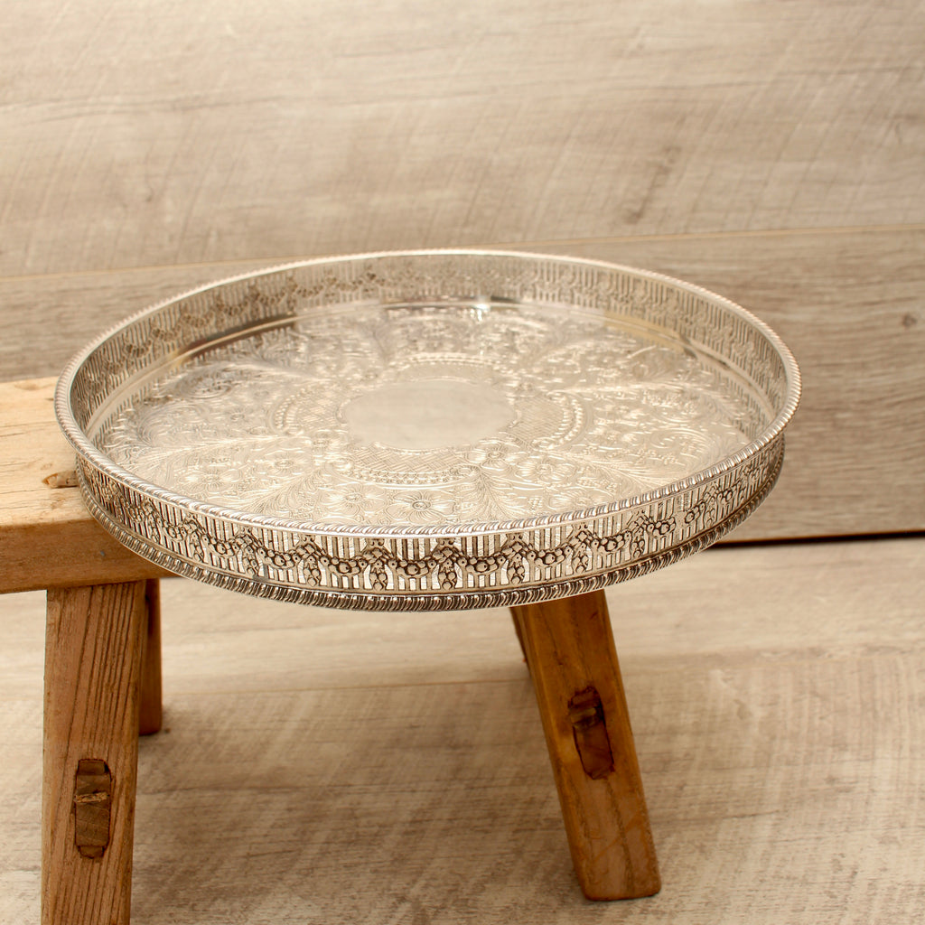 Vintage Viners of Sheffield Silver on Copper Gallery Tray - Chased Old Sheffield Plate Reproduction