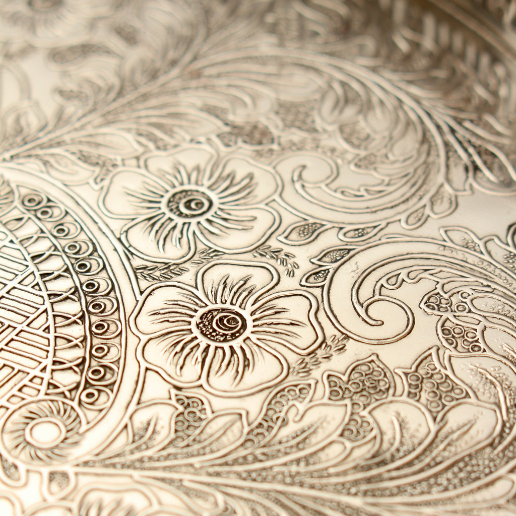 Vintage Viners of Sheffield Silver on Copper Gallery Tray - Chased Old Sheffield Plate Reproduction