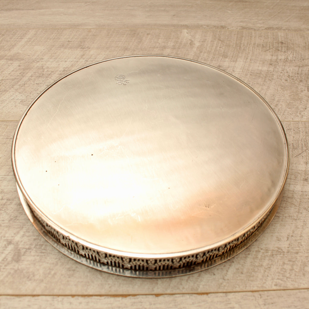 Vintage Viners of Sheffield Silver on Copper Gallery Tray - Chased Old Sheffield Plate Reproduction