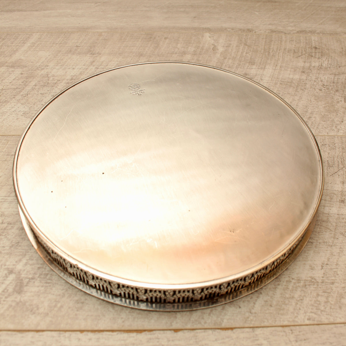Vintage Viners of Sheffield Silver on Copper Gallery Tray - Chased Old Sheffield Plate Reproduction