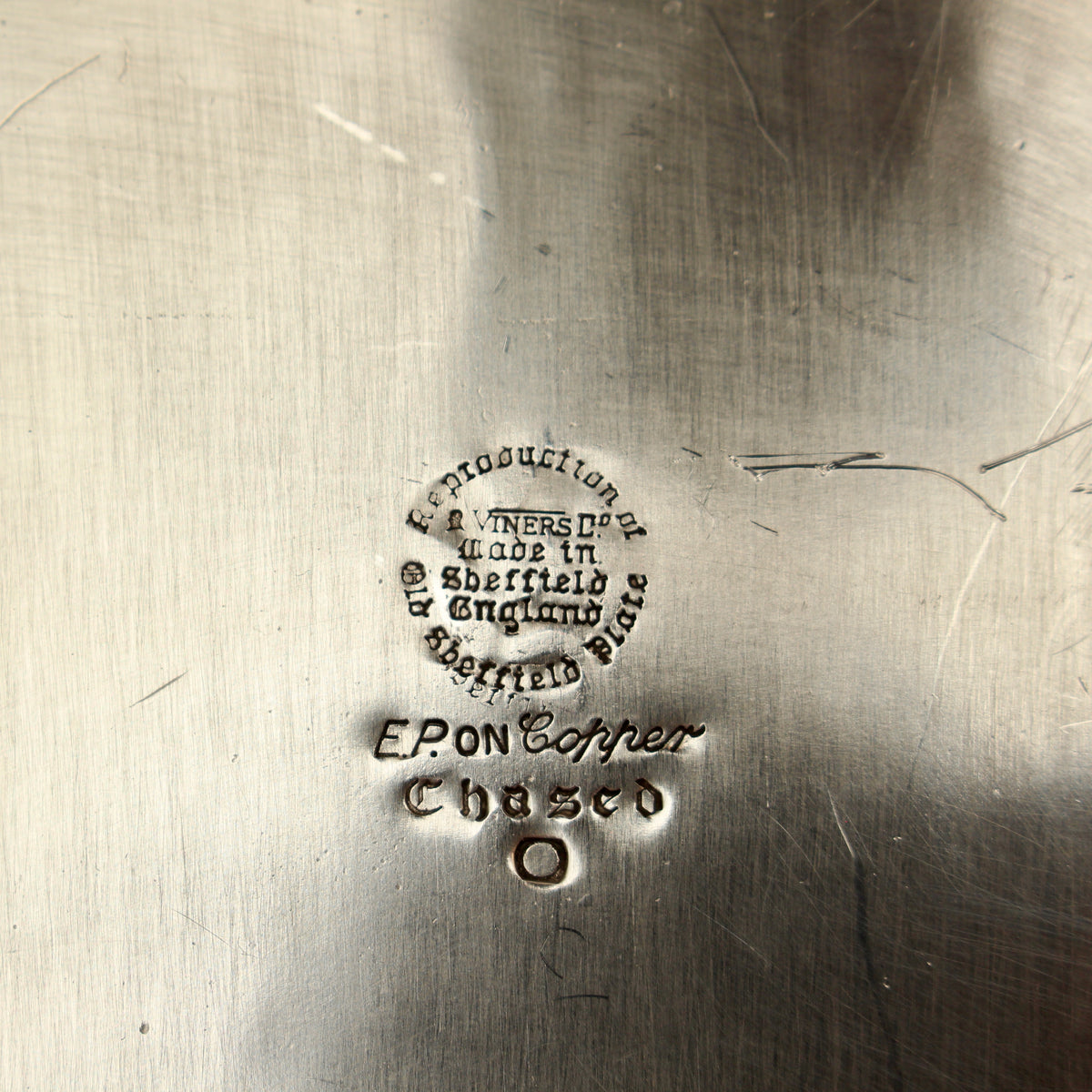Vintage Viners of Sheffield Silver on Copper Gallery Tray - Chased Old Sheffield Plate Reproduction