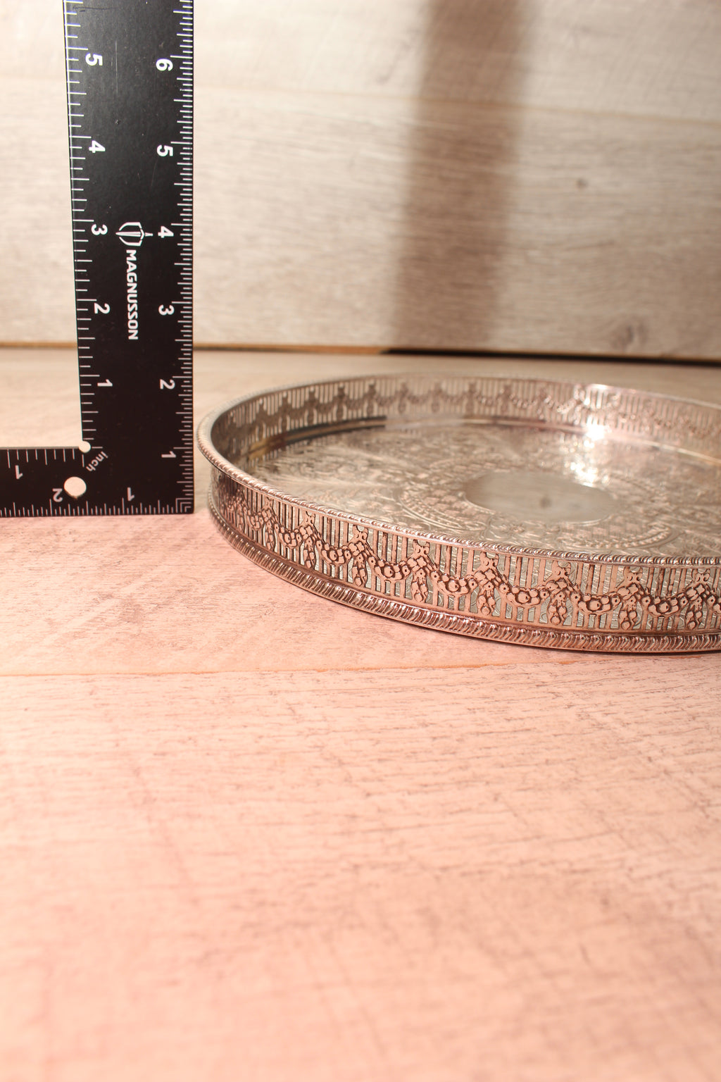 Vintage Viners of Sheffield Silver on Copper Gallery Tray - Chased Old Sheffield Plate Reproduction