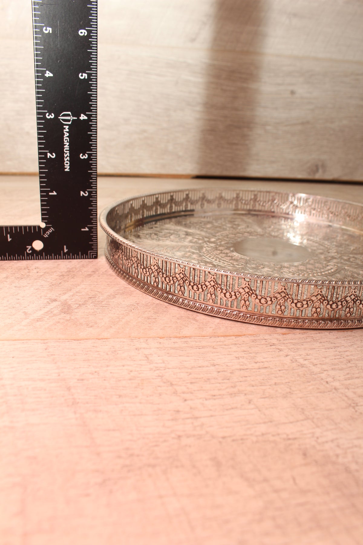 Vintage Viners of Sheffield Silver on Copper Gallery Tray - Chased Old Sheffield Plate Reproduction