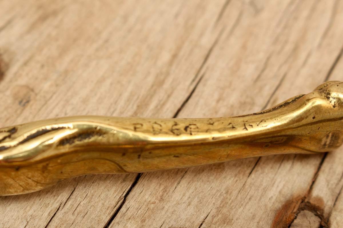 Antique Solid Brass Novelty Lion Head Split-Handle Nutcracker - Victorian Style Barware Accessory