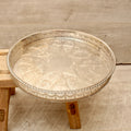 Vintage Viners of Sheffield Silver on Copper Gallery Tray - Chased Round Drinks Salver
