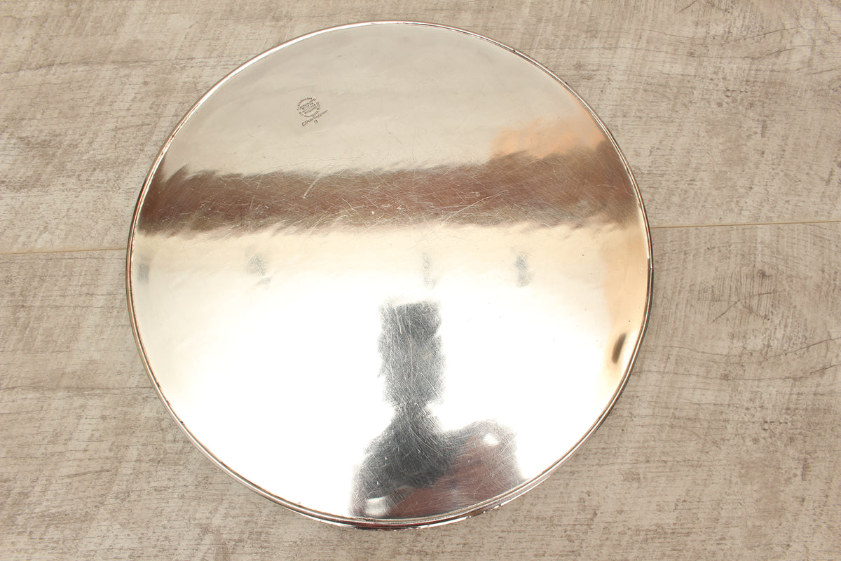 Vintage Viners of Sheffield Silver on Copper Gallery Tray - Chased Round Drinks Salver