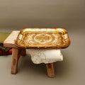 Vintage Italian Florentine Small Rectangular Serving Tray - Mid-Century Gold Gilt Trinket Platter