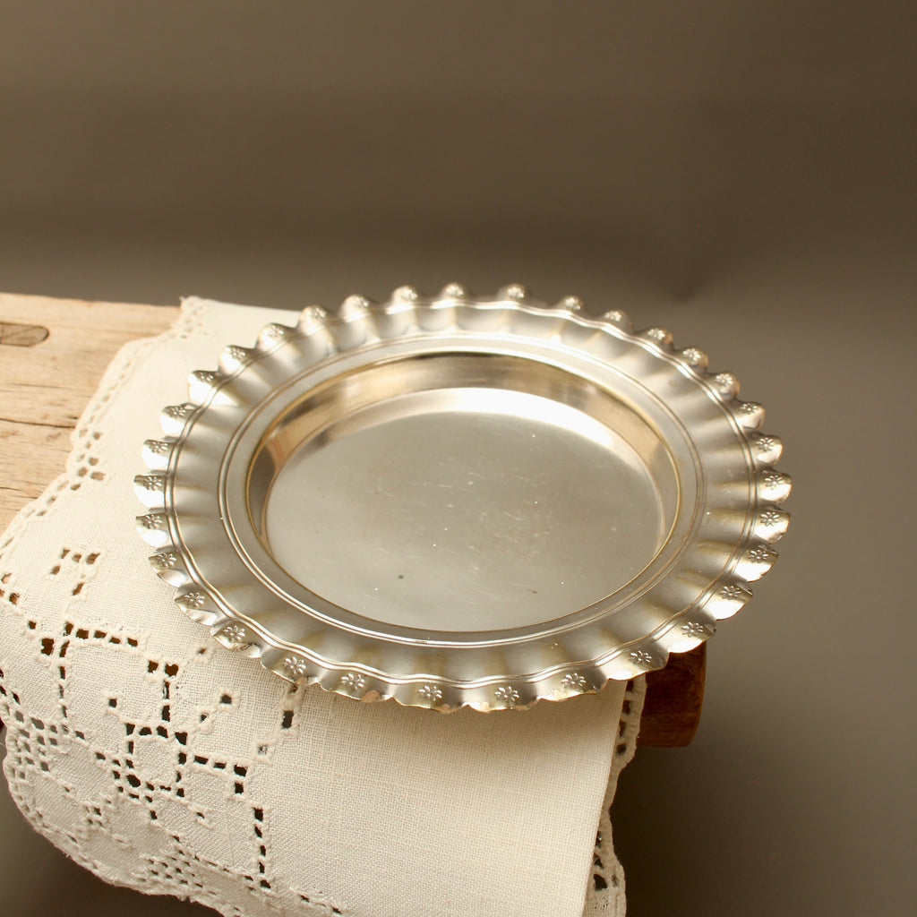 Vintage Joseph Gloster Silver Plated Trinket Tray - Fluted Edwardian Style Pin Dish