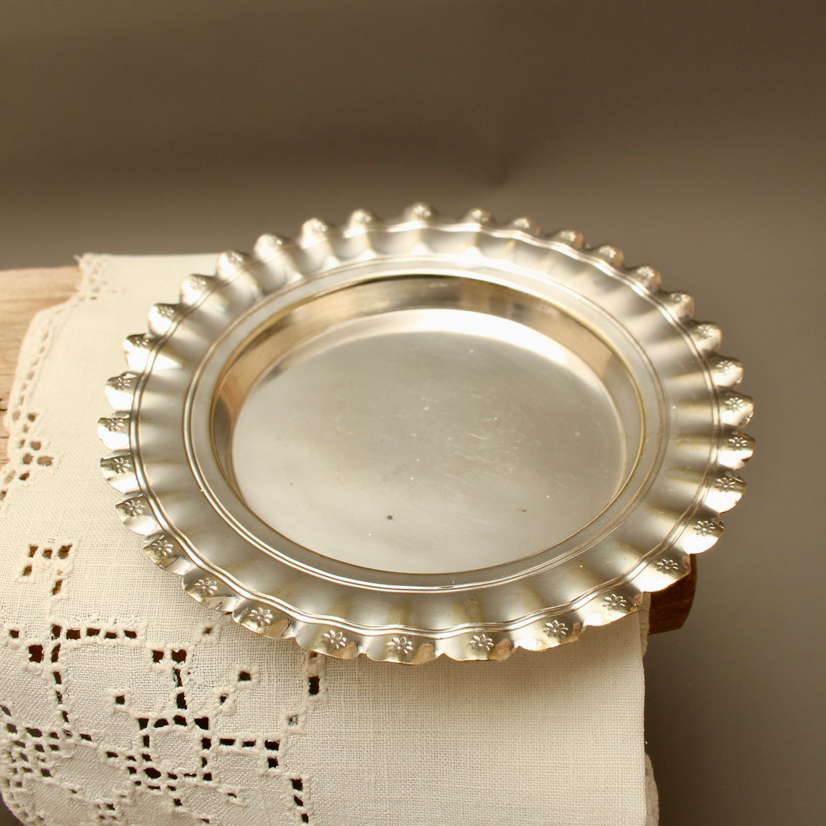 Vintage Joseph Gloster Silver Plated Trinket Tray - Fluted Edwardian Style Pin Dish