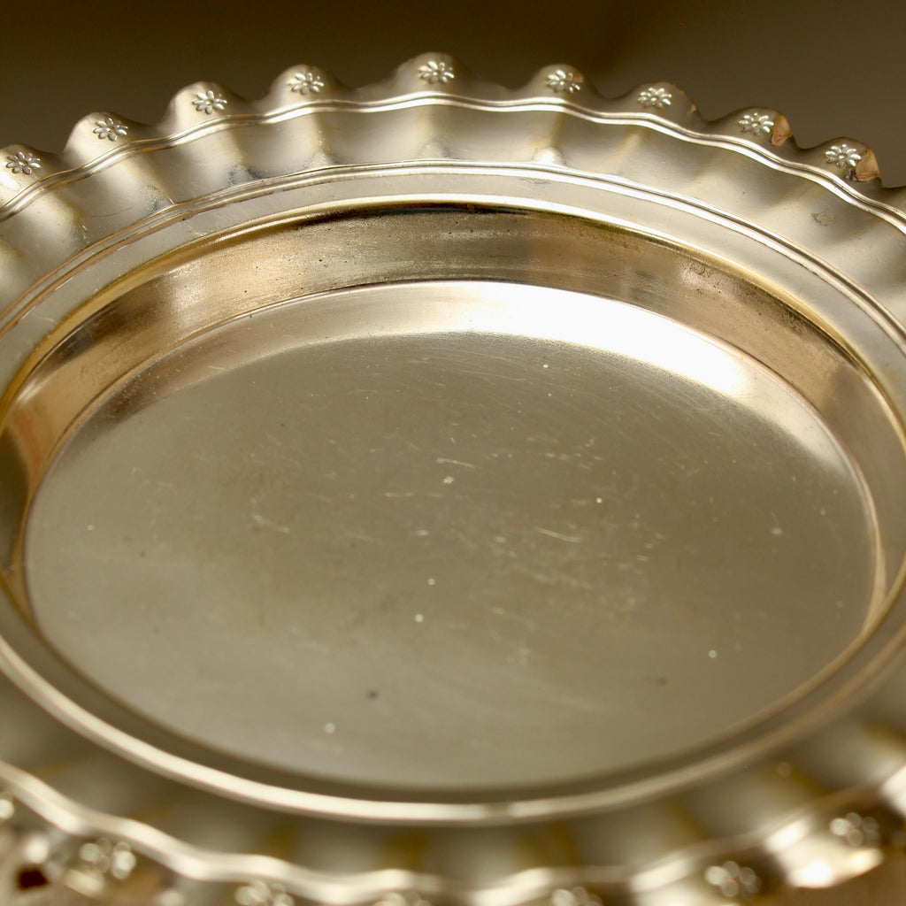 Vintage Joseph Gloster Silver Plated Trinket Tray - Fluted Edwardian Style Pin Dish