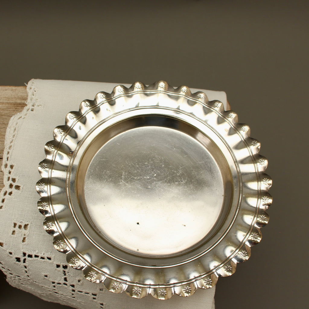 Vintage Joseph Gloster Silver Plated Trinket Tray - Fluted Edwardian Style Pin Dish