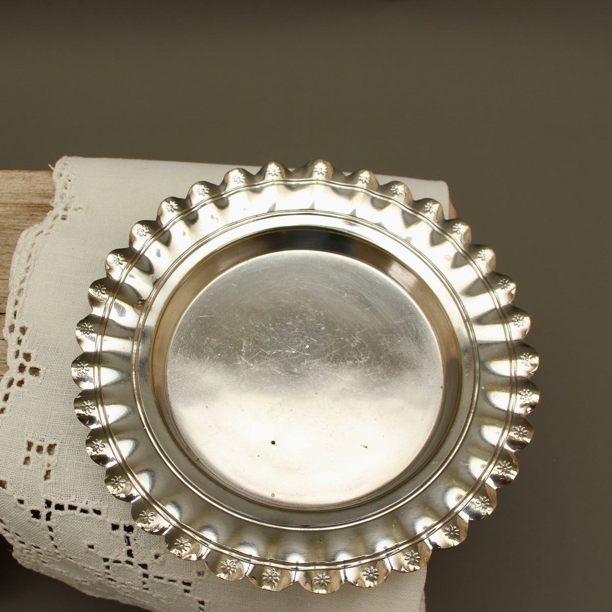 Vintage Joseph Gloster Silver Plated Trinket Tray - Fluted Edwardian Style Pin Dish