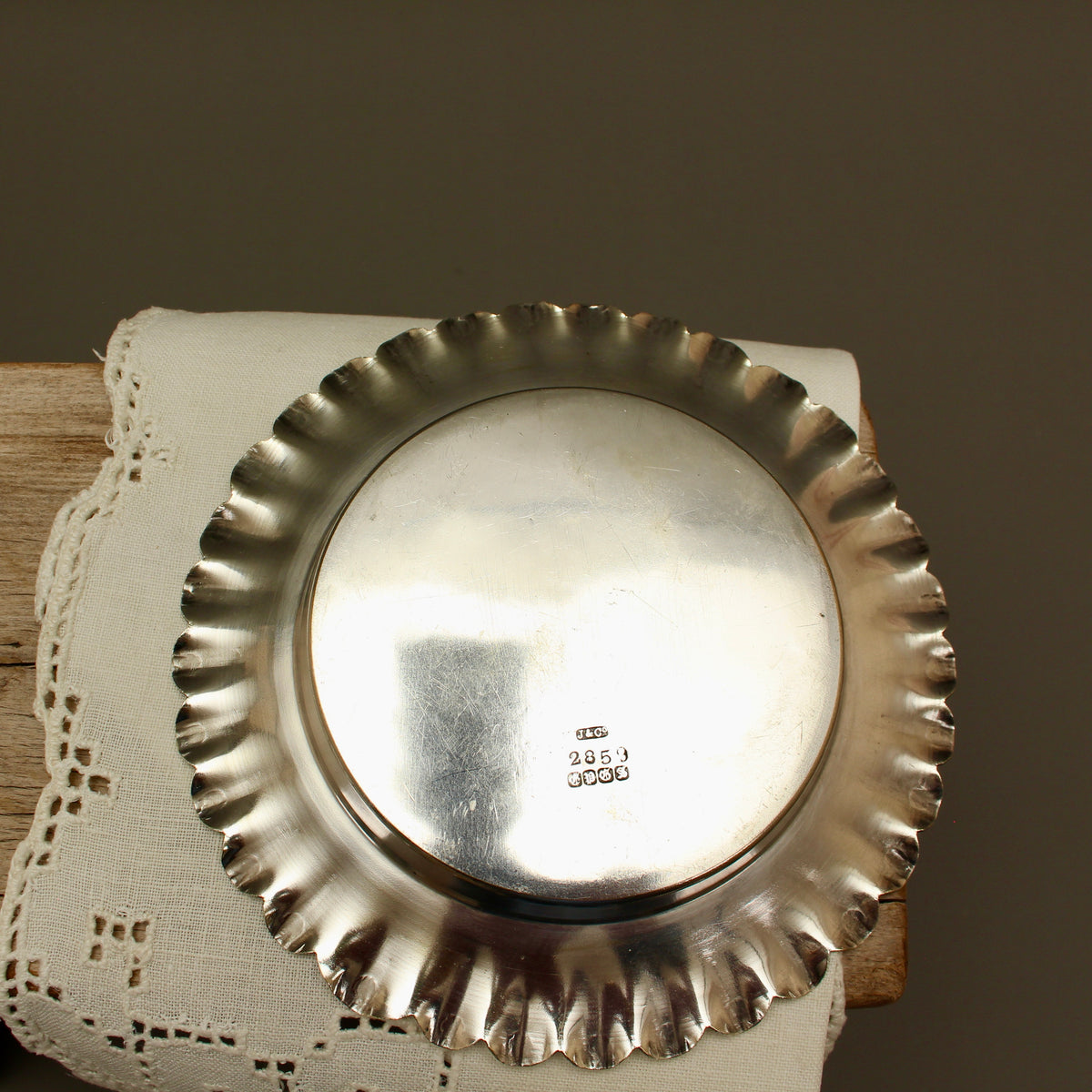 Vintage Joseph Gloster Silver Plated Trinket Tray - Fluted Edwardian Style Pin Dish