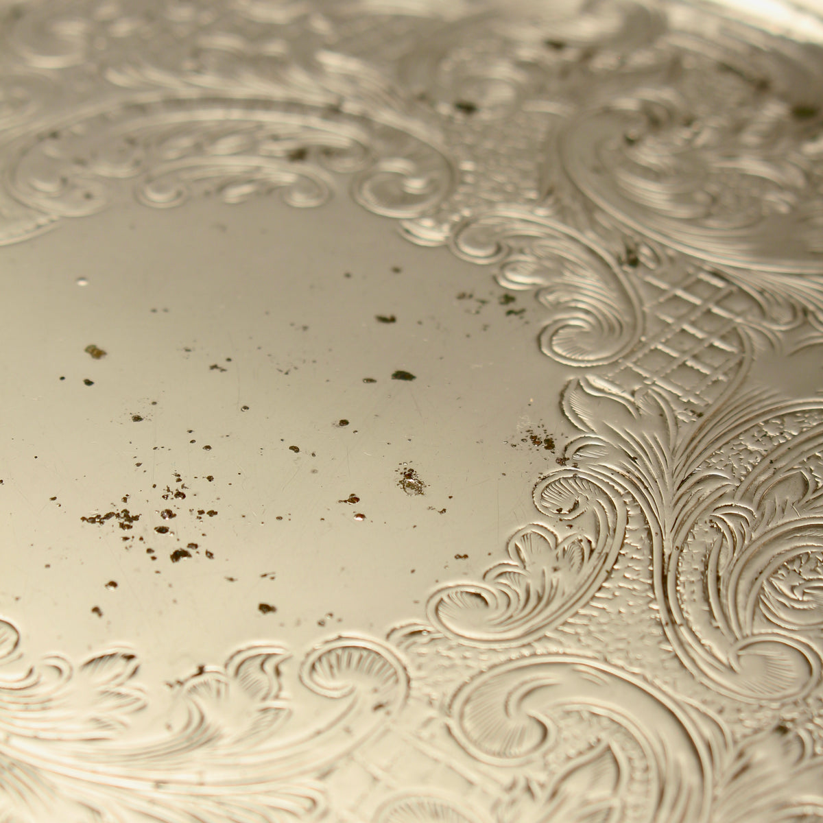 Vintage Hart's of Sheffield Silver on Copper Tray - Chased Chippendale Style Drinks Salver