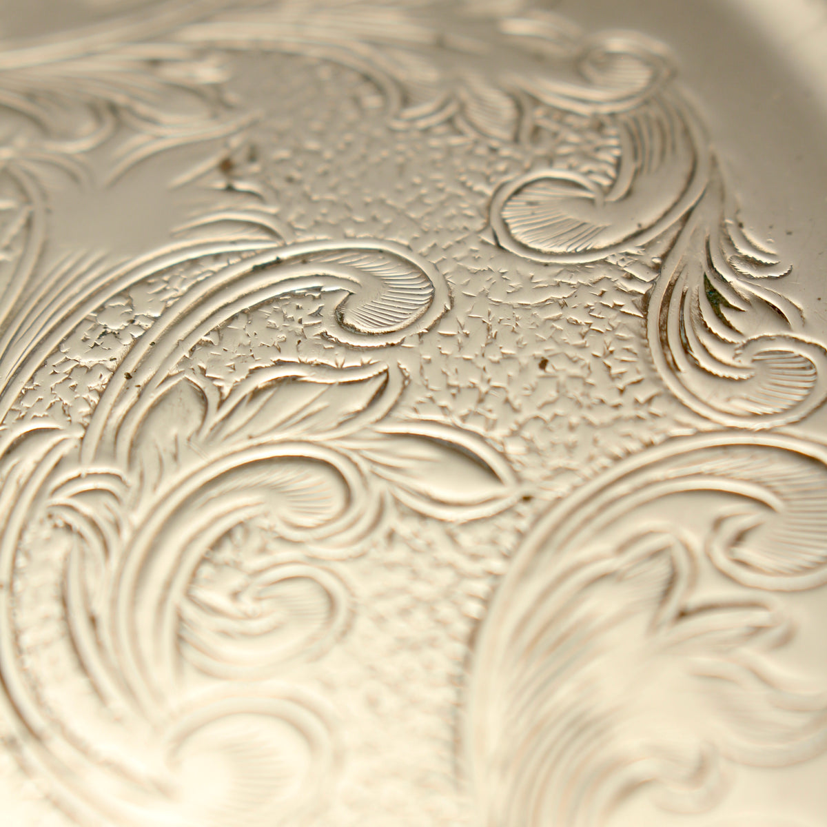 Vintage Hart's of Sheffield Silver on Copper Tray - Chased Chippendale Style Drinks Salver