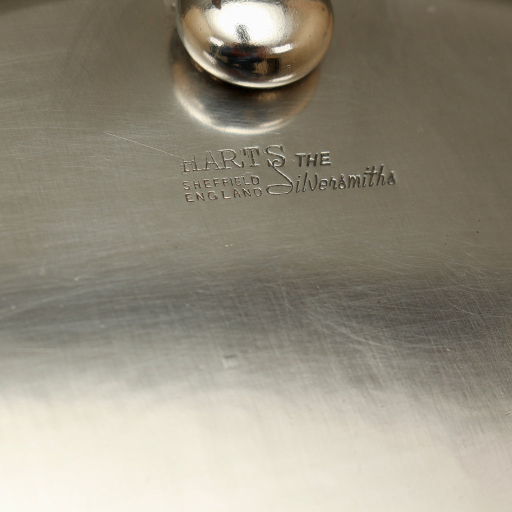 Vintage Hart's of Sheffield Silver on Copper Tray - Chased Chippendale Style Drinks Salver