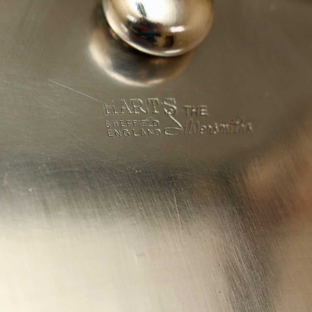 Vintage Hart's of Sheffield Silver on Copper Tray - Chased Chippendale Style Drinks Salver