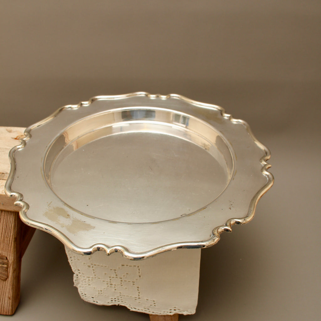 Antique Edward & Sons Glasgow Silver Plated Salver - Chippendale Style Drinks Tray (c.1900)