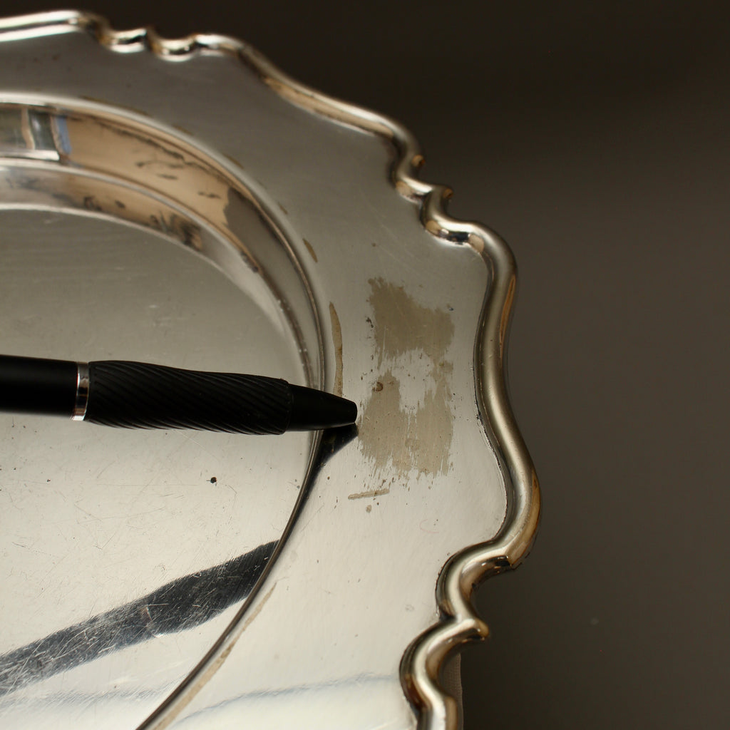 Antique Edward & Sons Glasgow Silver Plated Salver - Chippendale Style Drinks Tray (c.1900)