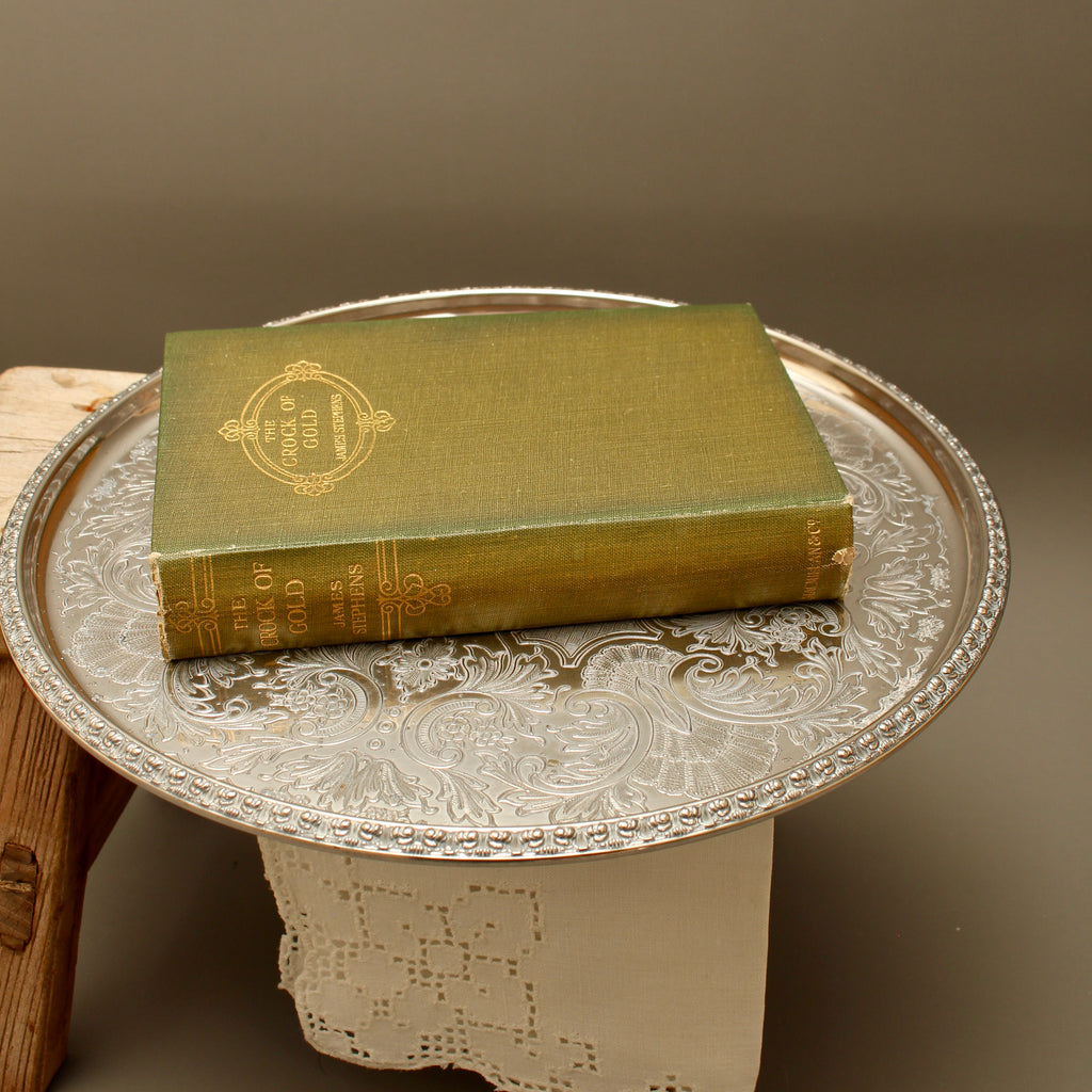 Vintage Ianthe Silver Plated Round Serving Tray - Mid-Century Chased Drinks Salver