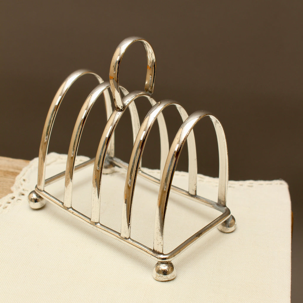 Antique I.F.S. Ltd Sheffield Silver Plated Toast Rack - Edwardian Style Desk Letter Organizer (c.1920)